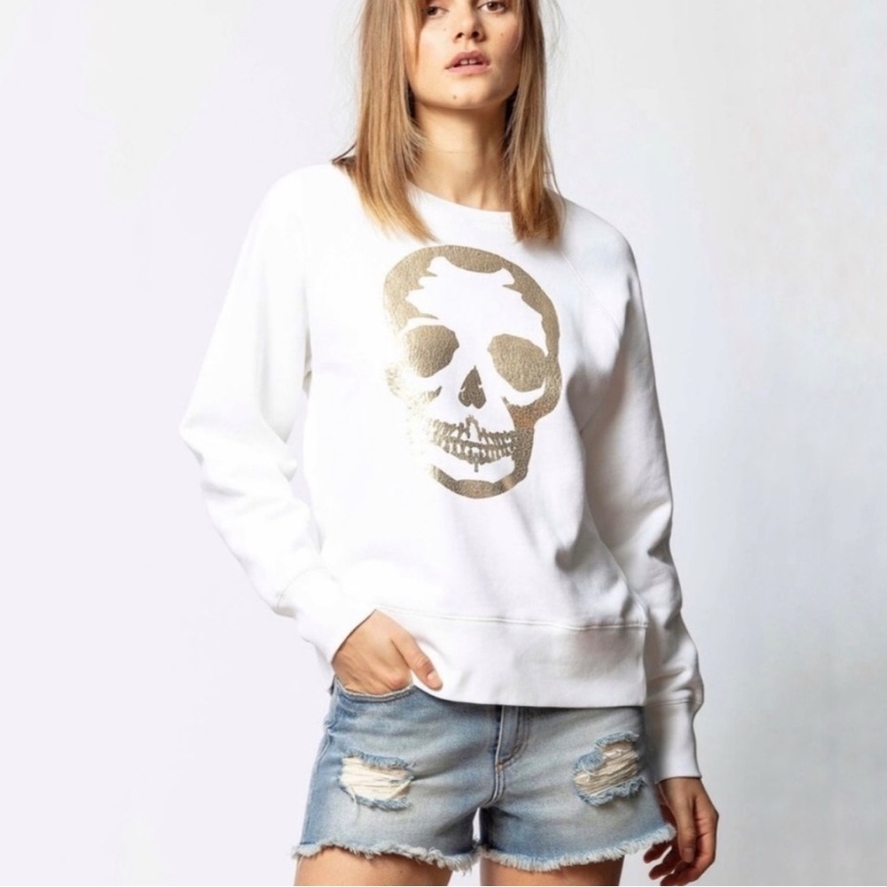 ZADIG & VOLTAIRE Upper Skull Glitter Sweatshirt